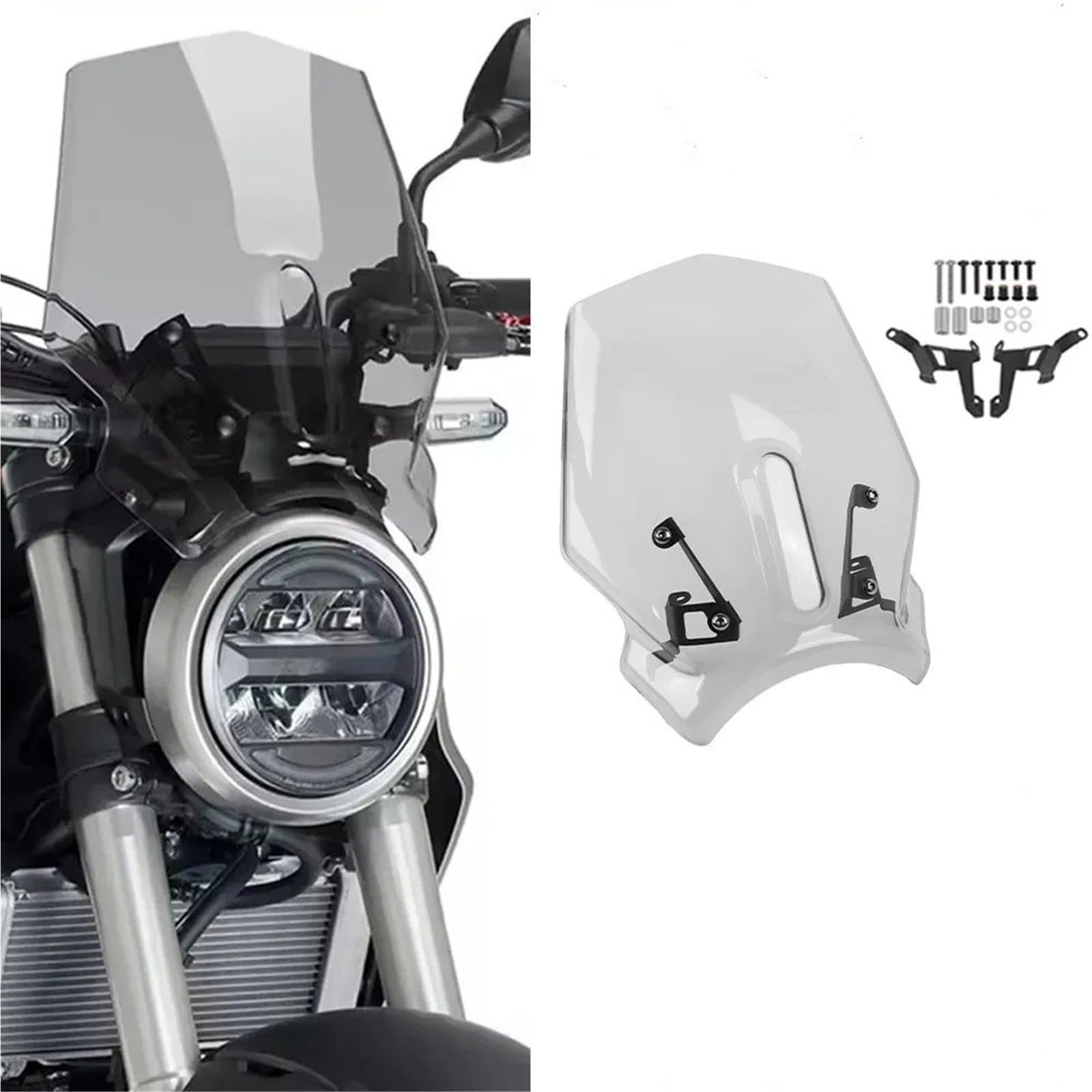 Dla CB300R Dla CB 300 R 2018-2025 Osłona Przed Wiatrem Deflektor Wiatru Spojler Akcesoria Ochronne Szyba przednia motocyklowa(Transparent)