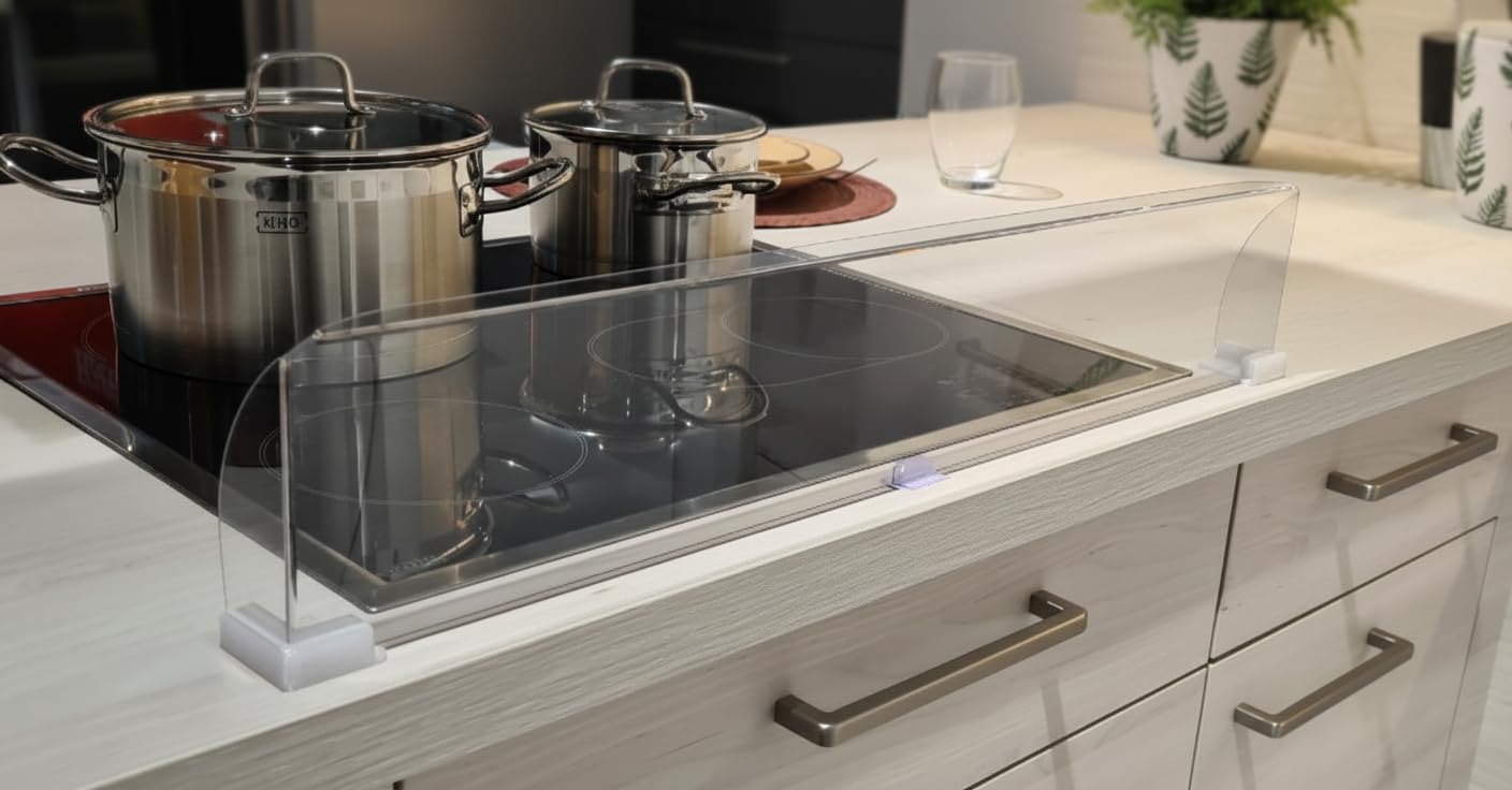 Transparentes Herdschutzgitter 67cm – Bruchsicher & Hitzebeständig