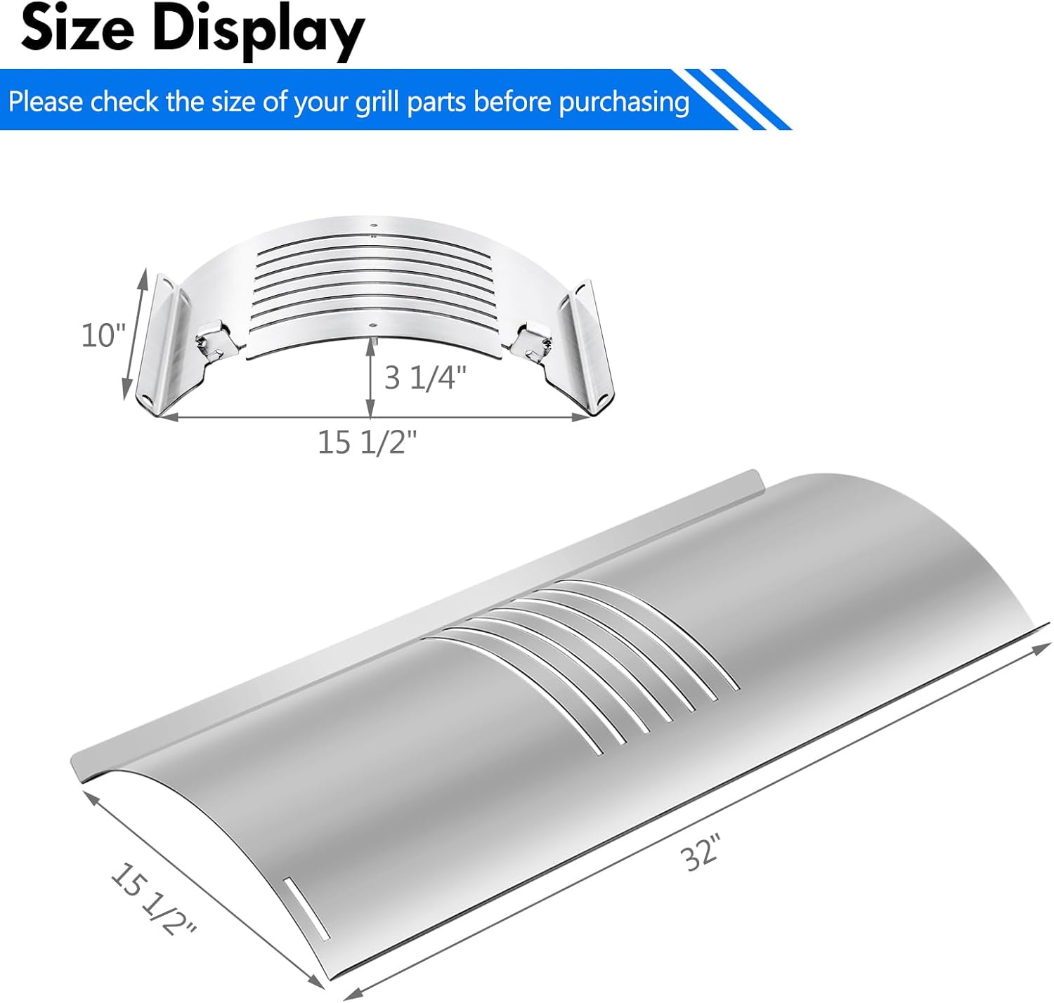 Flame Broiler Kit Replacement Parts for Pit Boss PB1100PS1 PB1150PS2 PB1600PS1 Pro Series 1100 1150 1600 Smoker Grill Parts Austin XL PB1000XLW1 Sportsman PB1000SP Main Plate Slide Cover