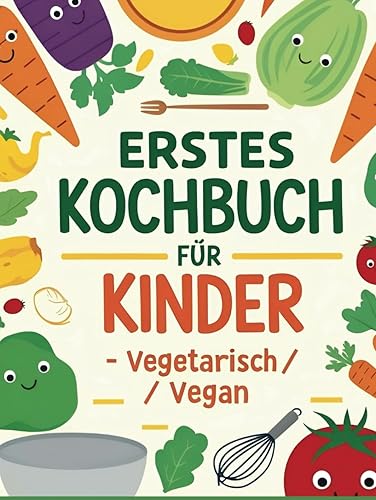 Mein erstes Kochbuch: 54 leckere Rezepte für kleine Köche ab 10 Jahren: Vegetarisch &amp; Vegan - Gesunde und einfache Gerichte für Kinder – inkl. ... wertvolle Ernährungstipps (German Edition)