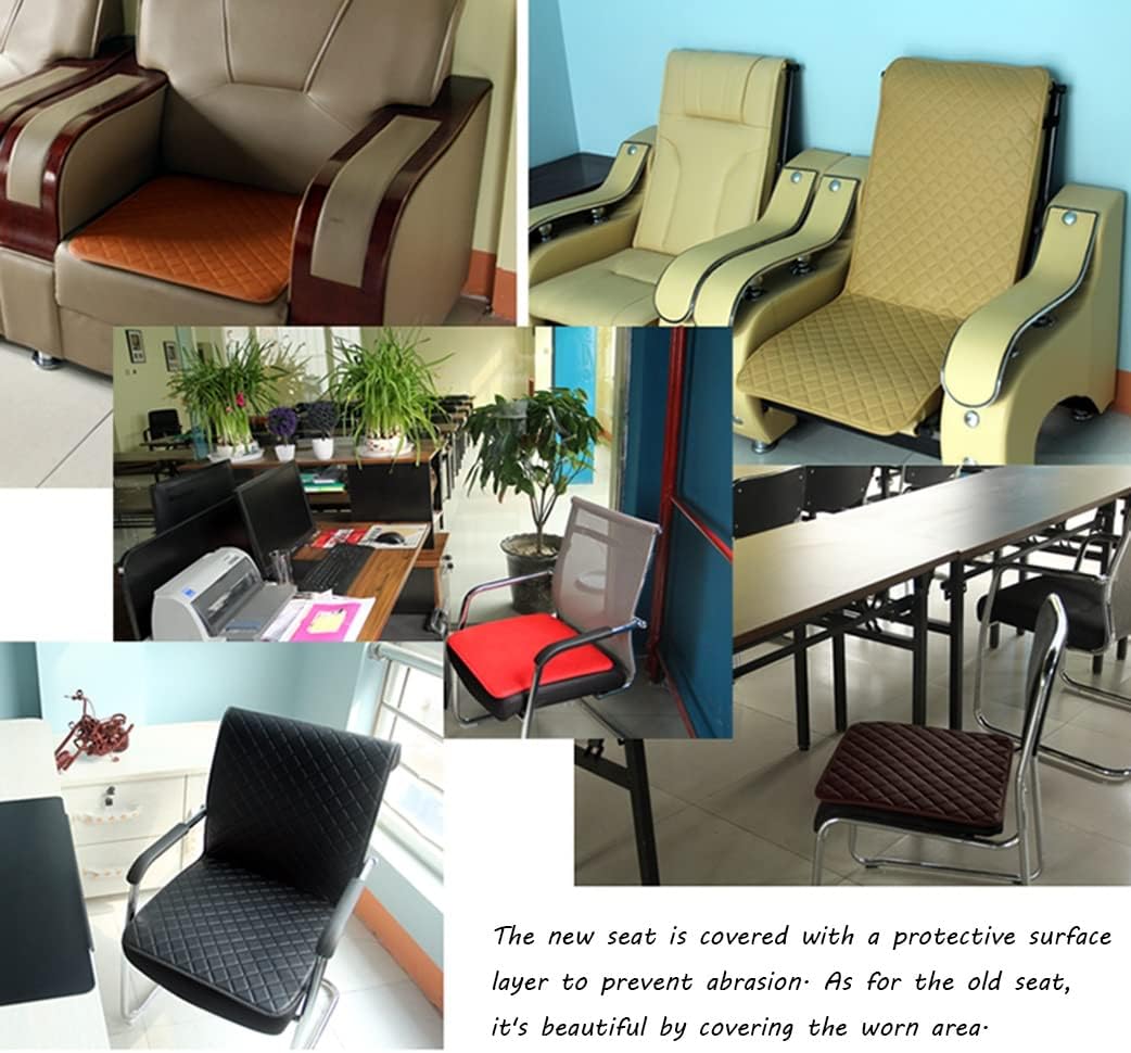 Leather Chair Cushion Pad Office Computer Chair Boss Chair Pad Non-Slip Waterproof Dining Chair Cushion Car Sofa Leather Seat Cushion (Color : Red Wine, Size : 50 * 50cm)