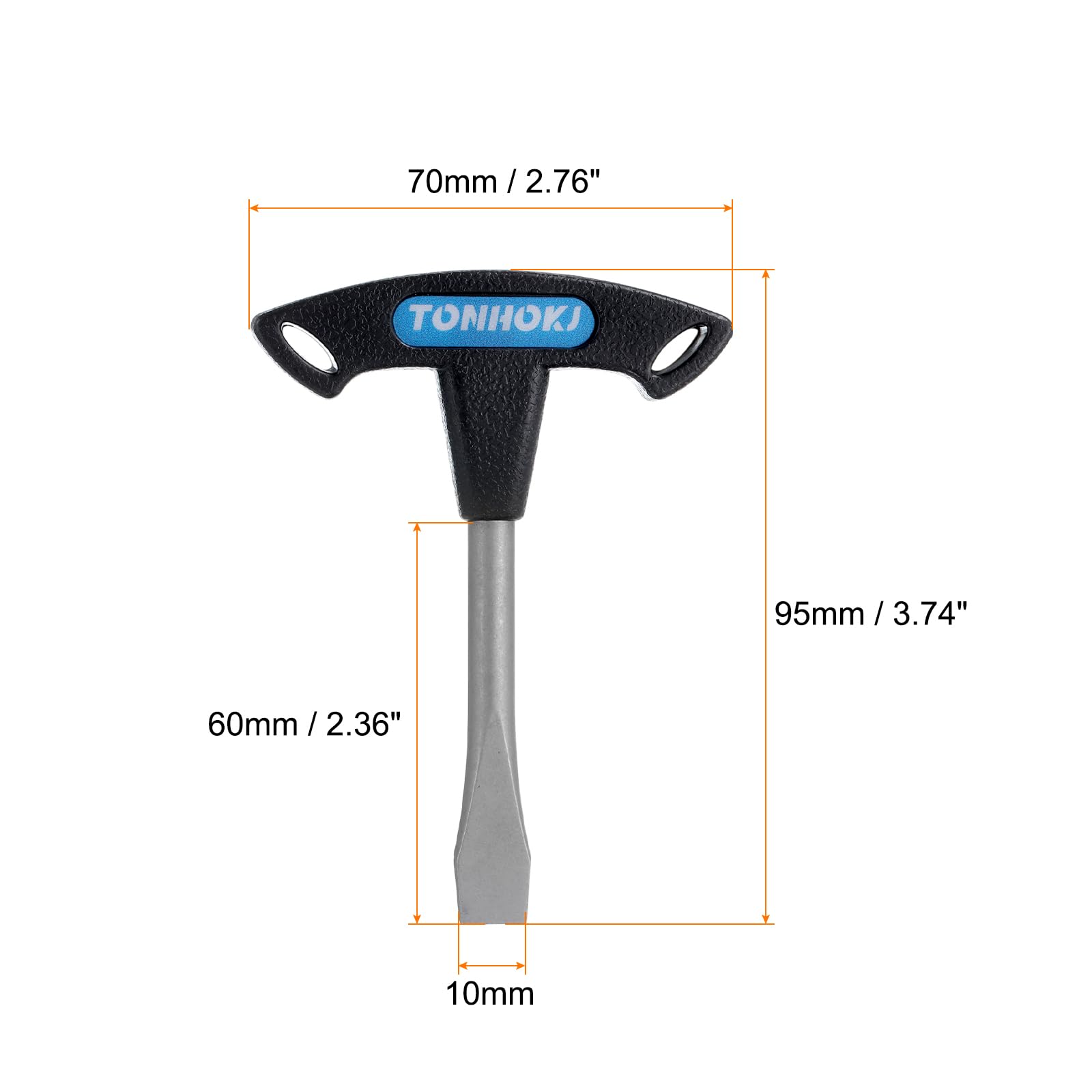 QUARKZMAN Śrubokręt płaski z uchwytem 10 mm Płaski śrubokręt z uchwytem w kształcie litery T z plastikowym uchwytem do płyty Quick Release Śruba do statywu aparatu monopod, czarny