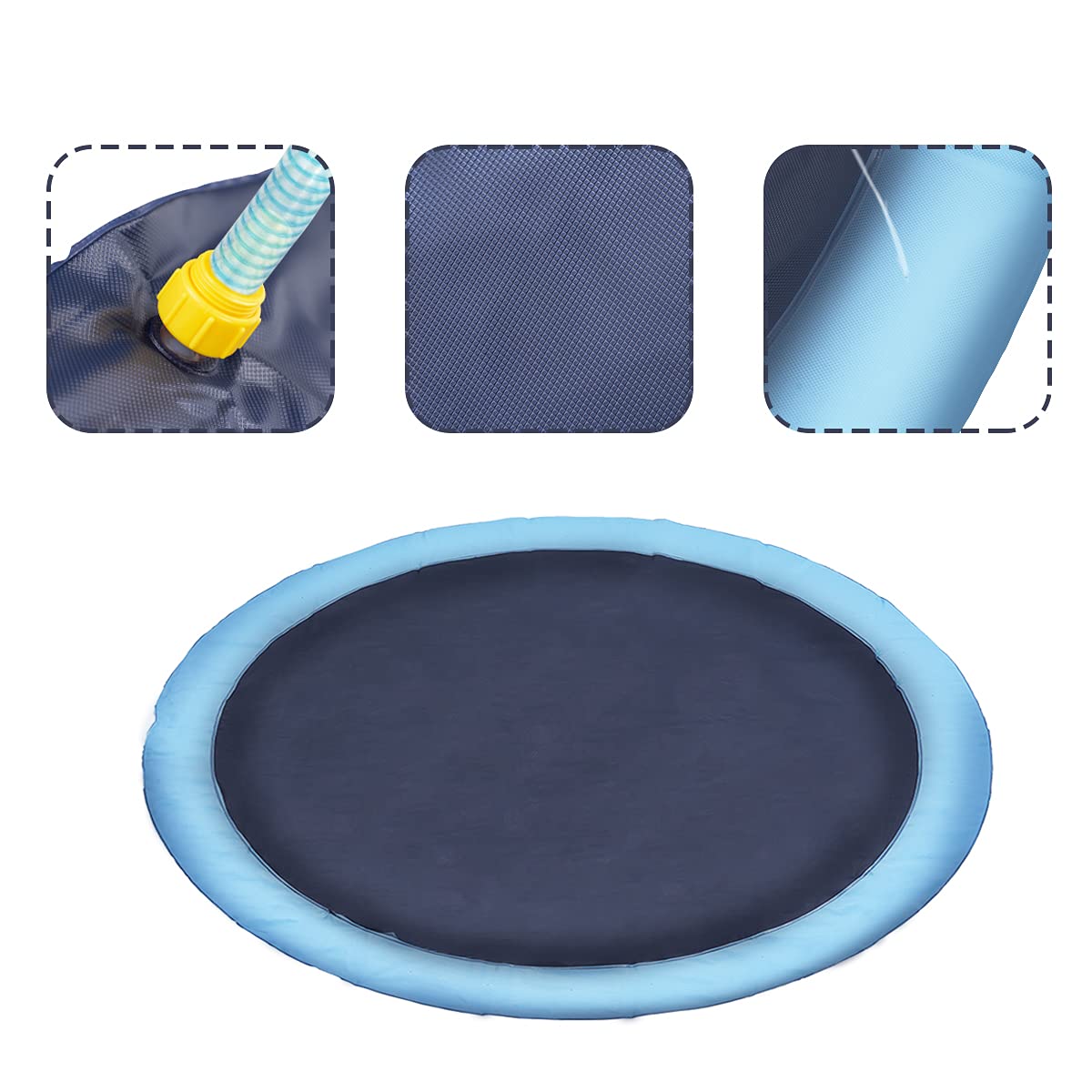 Vasca per Cani, Materassino per Giochi D'Acqua, Vasca per Cani Fashionable, Sprinkler Pad Piscina, Bagno per Animale Piscina Realizzato in Materiale PVC Ecologico