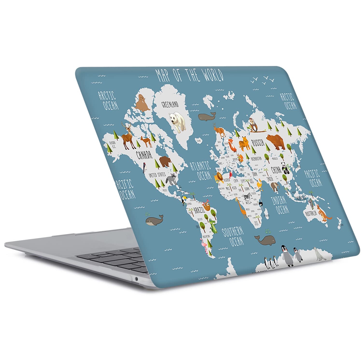 Coque Compatible avec MacBook Air 13,6 Pouces 2022 M2 Version A2681 avec Liquid Retina Display Touch ID, Étui Rigide Protecteur en Plastique, Carte du Monde