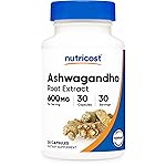 Nutricost Ashwagandha Root Extract Herbal Supplement 600mg, 30 Capsules - Vegetarian, GMO-Free, Gluten Free