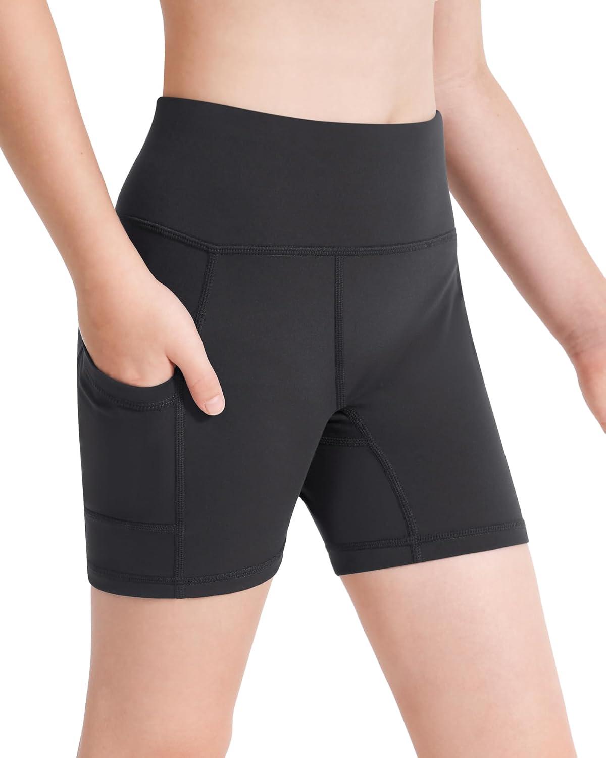 Stelle Girls 3"/4"/8" Bike Volleyball Shorts with Pockets Youth Athletic Yoga Dance Gymnastics Compression