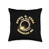 Totality in Rangeley ME Solar Eclipse 2024 Shop Rangeley Maine Solar Eclipse Totality April 8 2024 Throw Pillow, 16x16, Multicolor