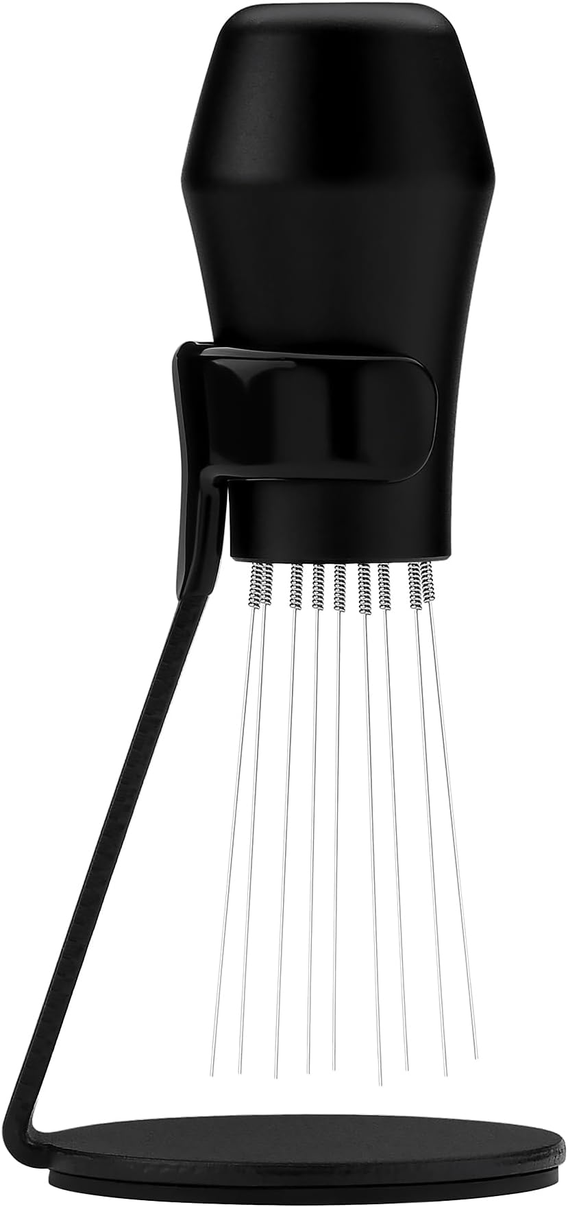 Normcore WDT Distribution Tool with Stand V3-9 Prong Needle Espresso Stirrer - 18 Needles 0.25mm / 0.3mm Thick Spring Wires - Weiss Distribution Technique - Anodized Aluminum Handle