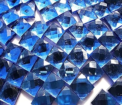 Mosaic Tiles 80 Pieces / 200 g Pack of Crystal Glass Glitter Diamond Mosaic Tile Supplies for Home Decoration, DIY Crafts, Plates, Picture Frames, Flowerpots – 1x1 cm Square Tiles (Cobalt Blue)