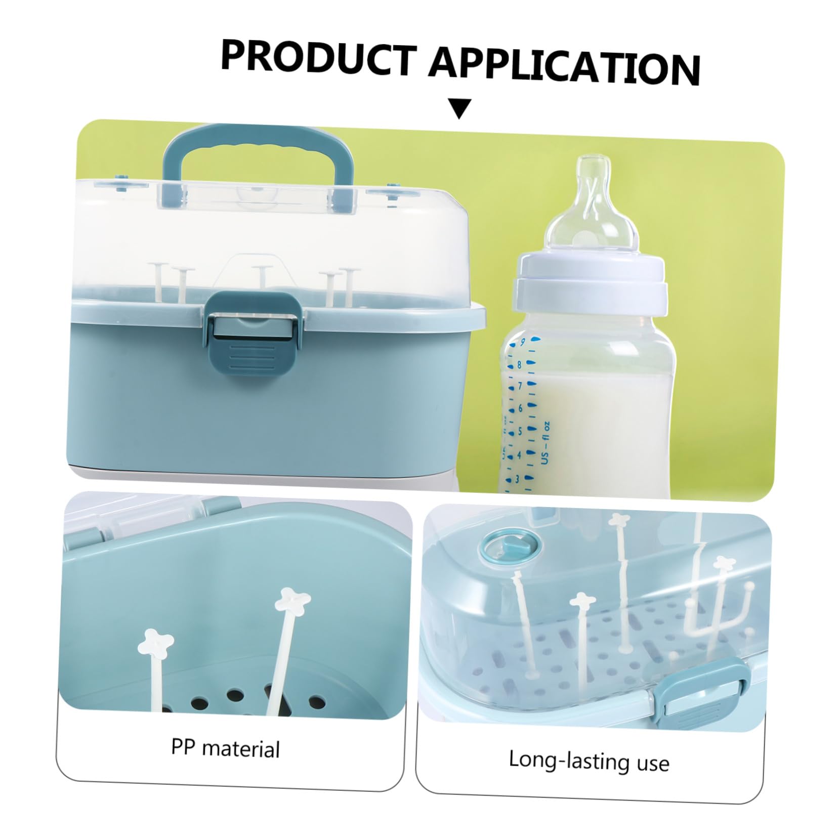 Aufbewahrungsbox für Babyflaschen, Groß, Pp, Blau, Tragbar