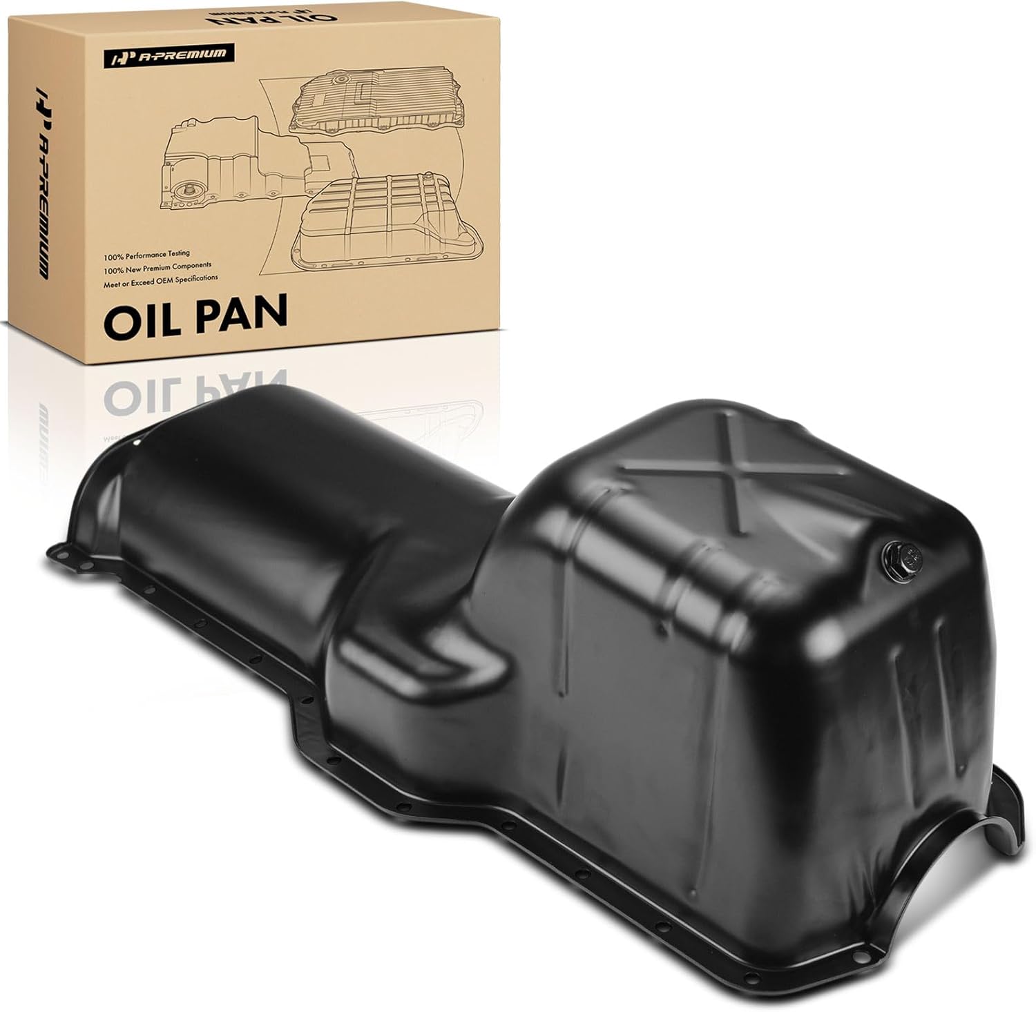 A-Premium Engine Oil Pan Sump with Drain Plug Compatible with Jeep Grand Cherokee 1999-2004, TJ 2000-2006, Wrangler 2000-2006, 4.0L Only