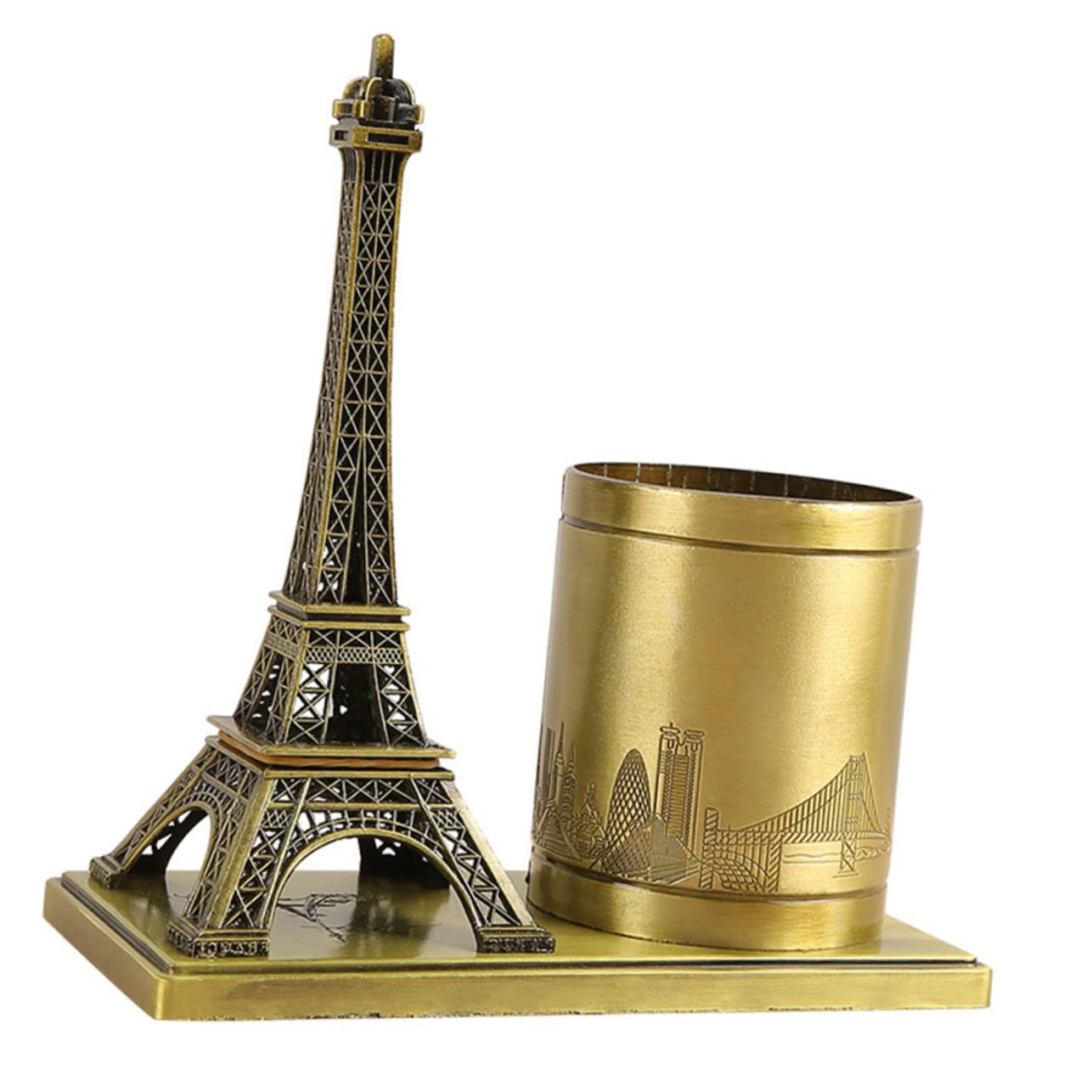 NUOBESTY Portapenne Decorativo Torre Eiffel in Metallo Stile Retrò