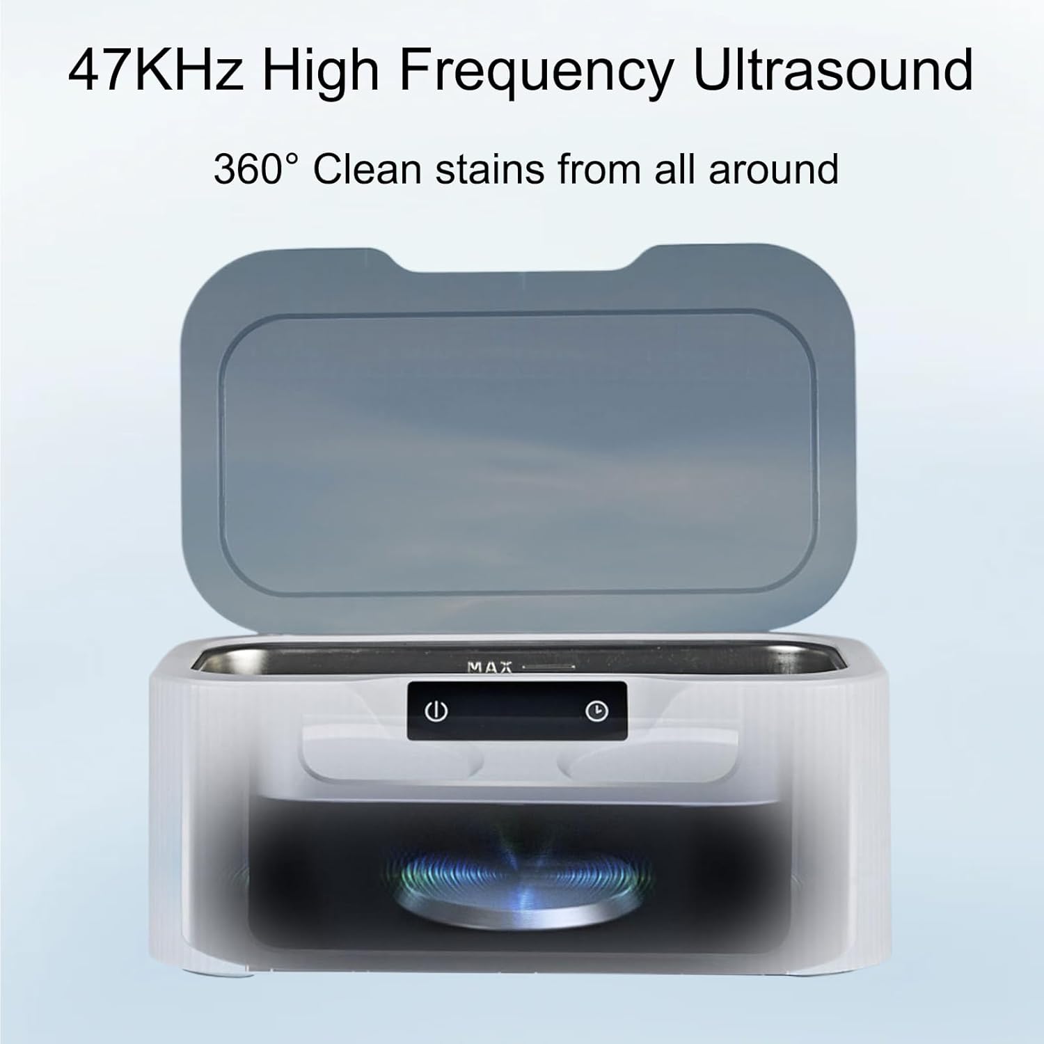 Mokoze Ultrasonic Jewelry Cleaner Machine, 47kHz Jewelry Cleaner with 3 Timer Modes, 500ml Stainless Steel Tank for Rings, Glasses, Retainers, Dentures, Watch Bands and Silver Jewelry