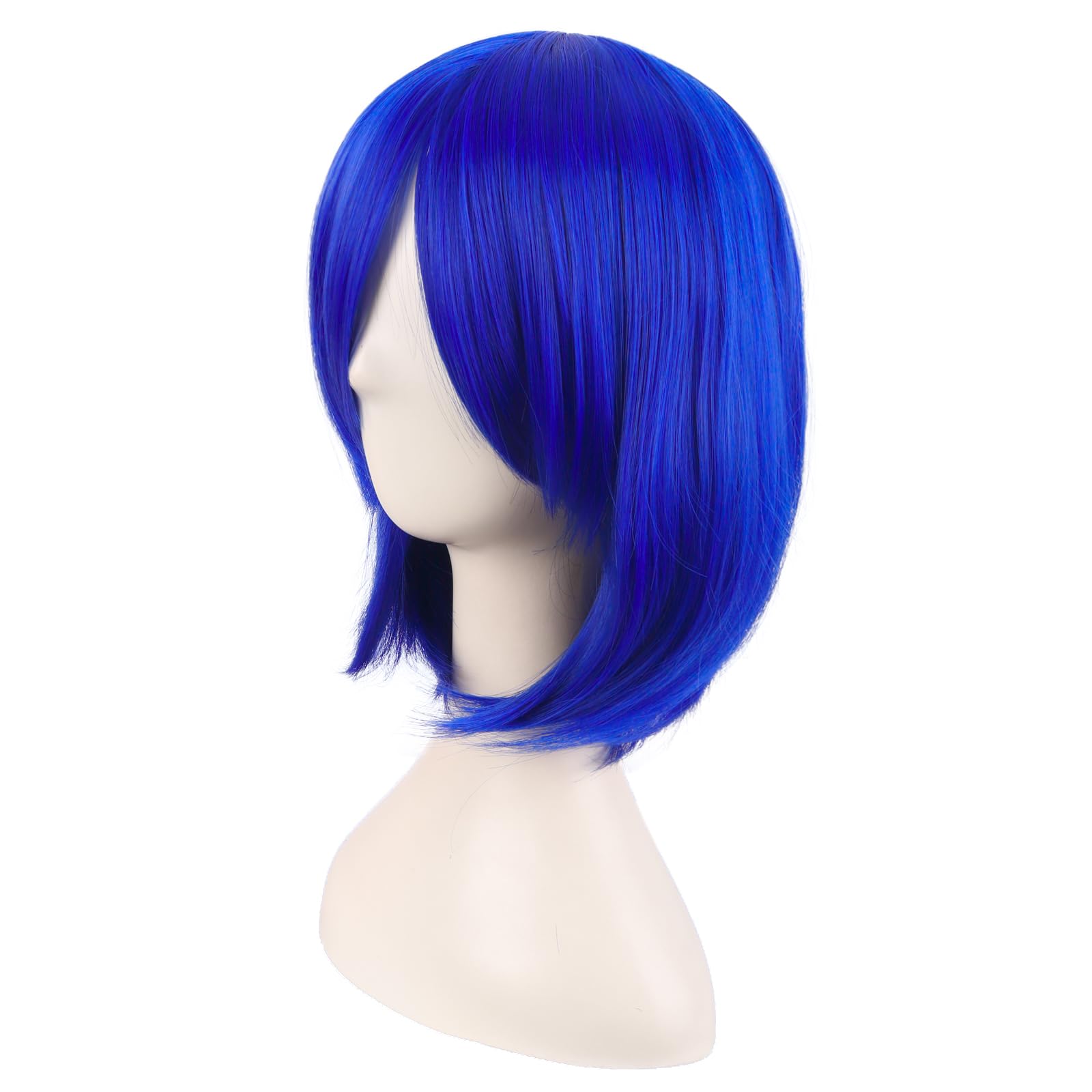 MapofBeauty 14 Inch /35 cm Female Models Medium Length Straight Hair Cosplay Bob Wig (Navy Blue), 21-22 Inch - Image 3