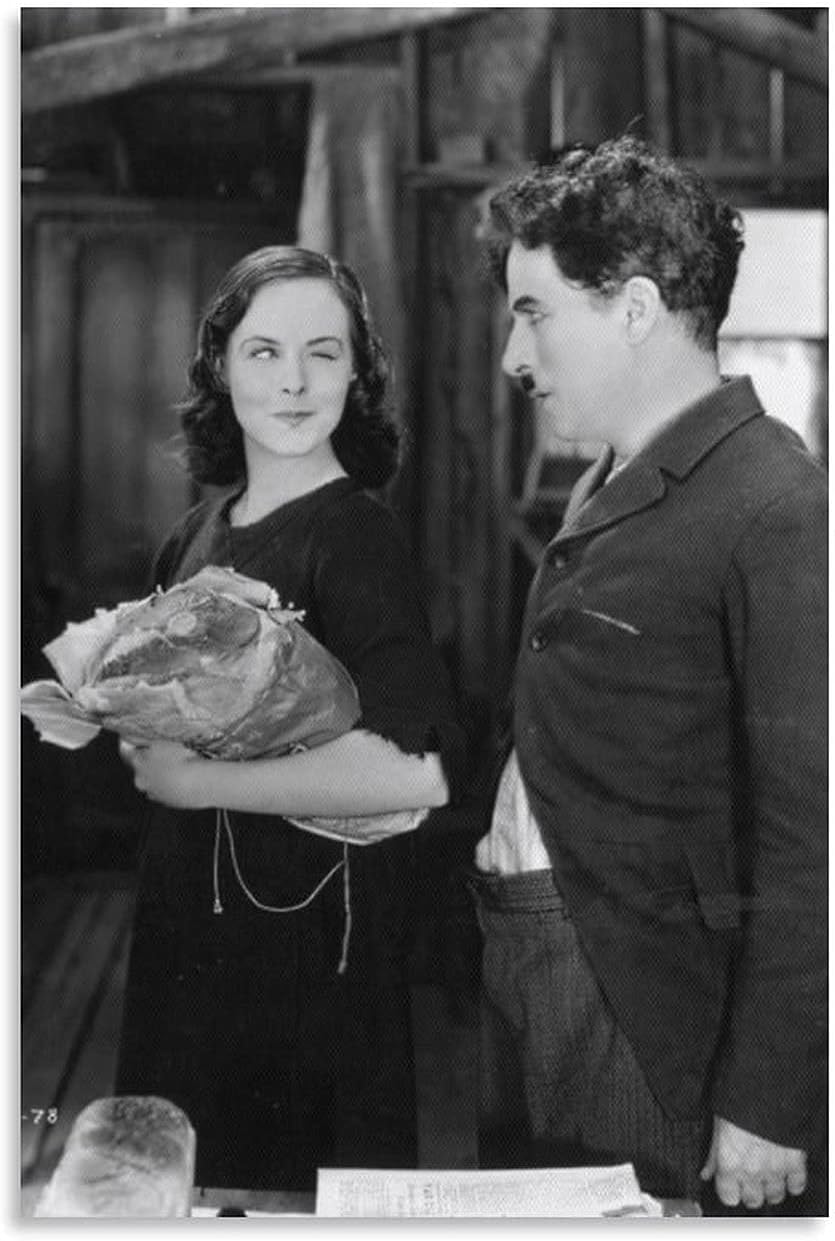 Modern Times ポスター チャールズ チャップリン Charles Chaplin 4 クール 壁アート キャンバス 印刷 アートパネル オフィス装飾 ぶら下がる 版画 ギフト12x18inch 30x45cm 期間限定送料無料