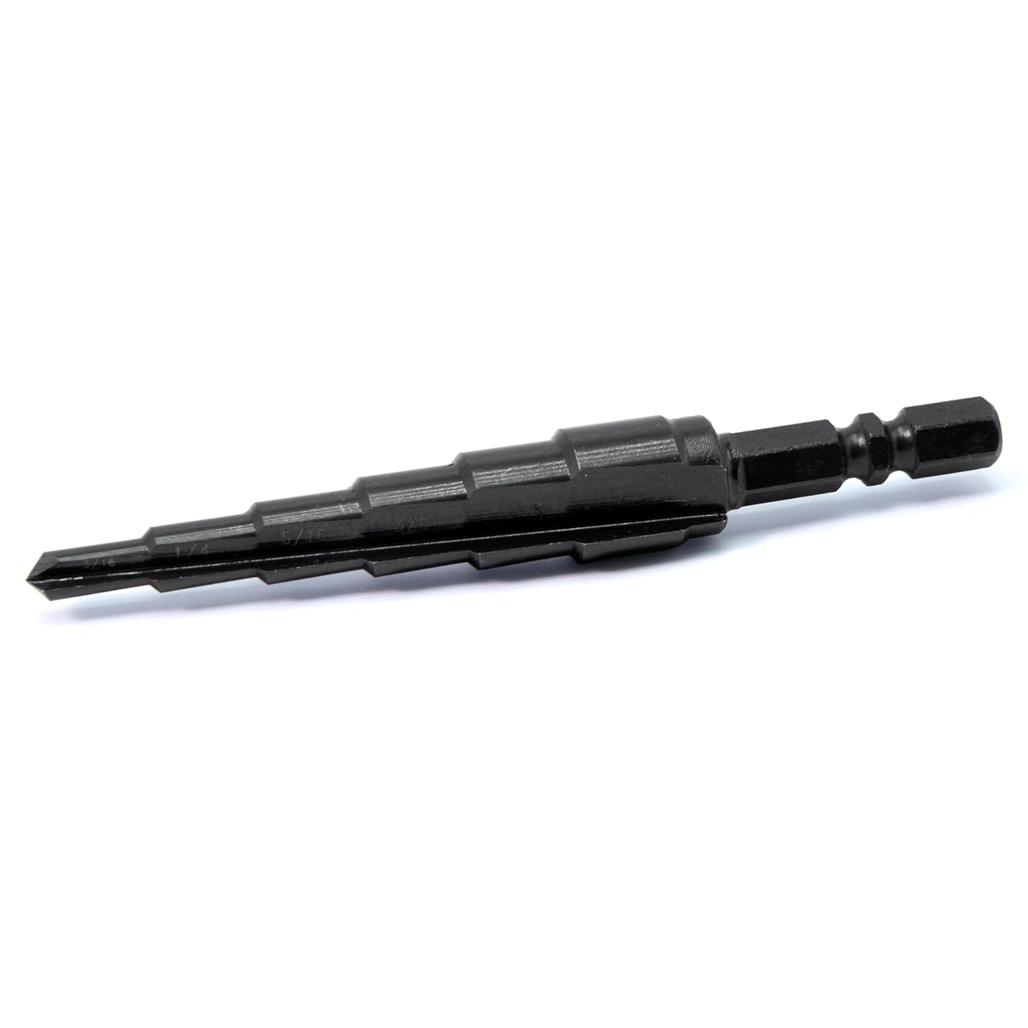 M2 HSS Quick Change 3/16" - 1/2" Step Drill Bit, Double Fluted Drill Bits, for Hole Drilling in Copper,Stainless Steel, Aluminum, Plastic, Wood, 1/4" Shank Step Bits