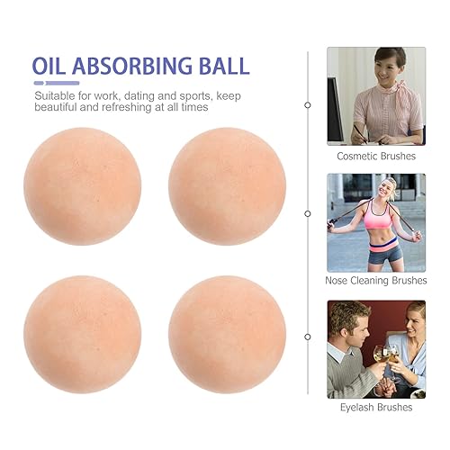 Miniatura 8 de SOLUSTRE Bola de rodillo de piedra volcánica, 4 unidades, bola de piedra volcánica, bola de absorción de aceite facial, bola de reemplazo de aceite