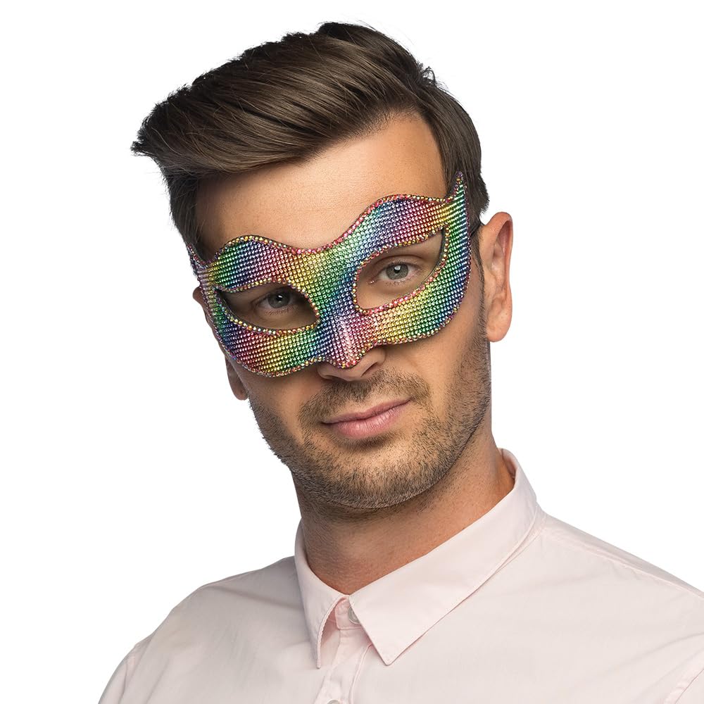 Boland 00227 Colourful Eye Mask for Costumes Accessories for Carnival or Theme Party Rainbow Mask for Fancy Dress Costumes - Image 3