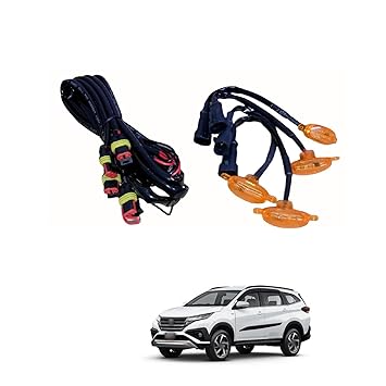 PRIKNIK LED Grille Lights Amber Yellow Grill Led with Fuse Adapter Wiring Harness Kit (4PCS, Amber Shell with Amber Light) Compatible with Rush