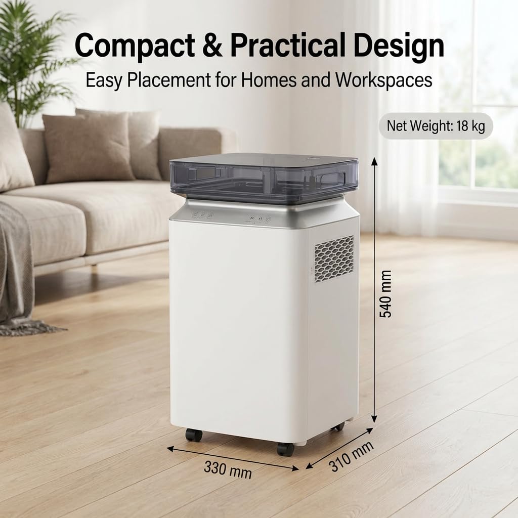 Deumidificatore Elettrico Casa Antimuffa: 80L/Giorno ad Alta Capacità con Pompa Controllo Intelligente dell’Umidità Sicurezza Bambini Ideale per Casa Ufficio Cantina Grandi Ambienti