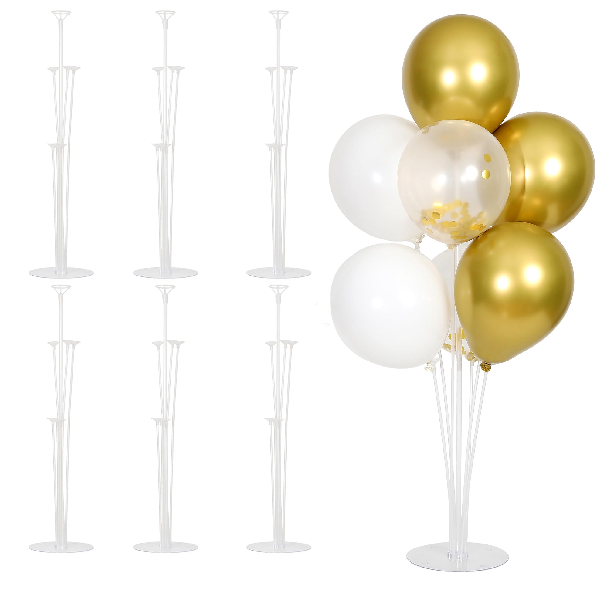 HPLYEL 6 Sets Balloon Stand Kit, Balloons Sticks Holder with Base Birthday Wedding Graduation Party Decortaions Table Centerpieces Arch kit