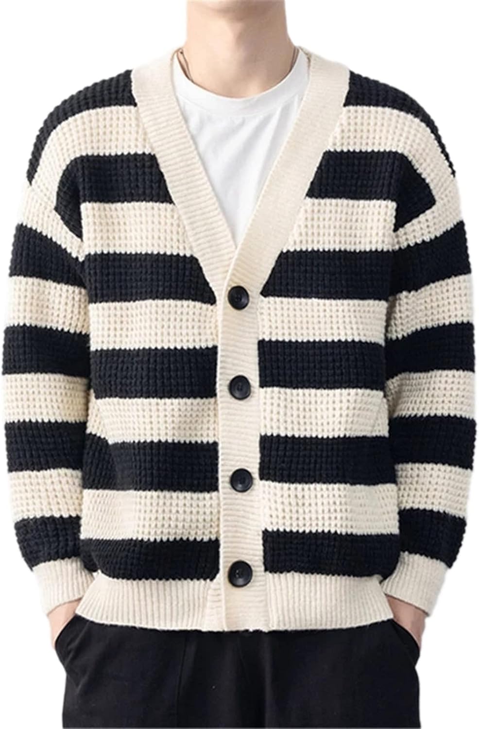 値下【美品】COOHEM コーヘン 麻ニットカーディガン ストライプ COOHEM（コーヘン）MULTI KUSARI STRIPE KINT CARDIGAN（マルチクサリ