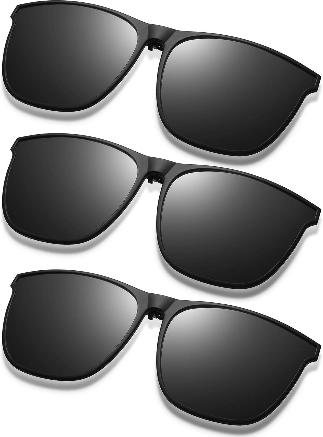Frienda 3 Pair Oversize Clip-on Sunglasses Large TR90 Frame Flip up Driving Glasses for Women Men