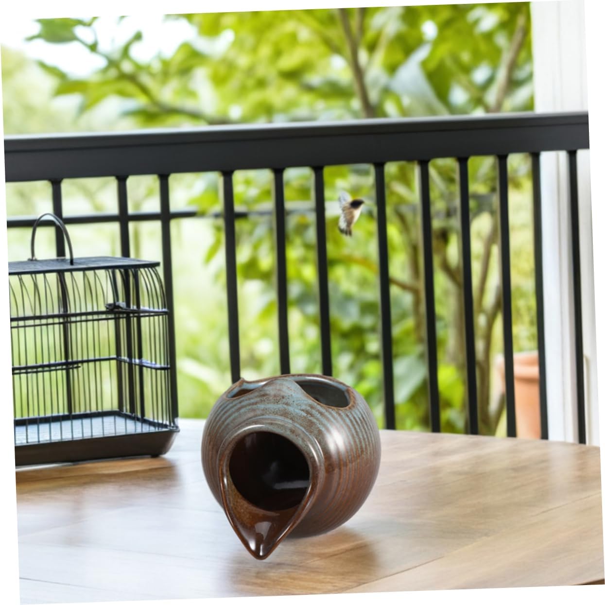 Ceramic Water Fountain Pot for Garden Decoration Indoor Outdoor Water Feature with Continuous Flow for Fish Tanks Patios and Home Decor