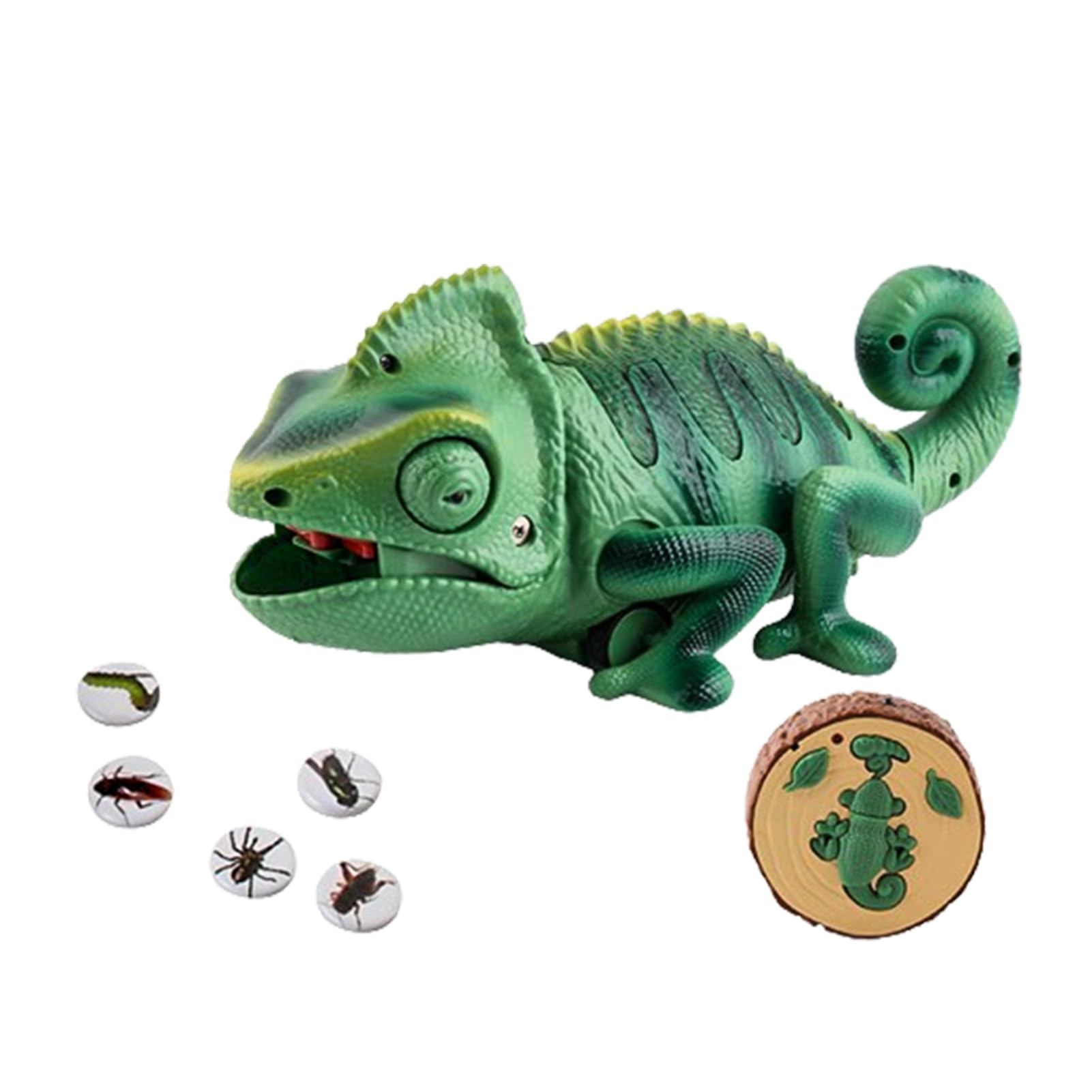 Remote Control RC Animal Fake Chameleon Electronic Toy with LED Light Safe Crawling Chameleon Toys, LED Light Up Electronic RC Chameleon Party Favors, Safe Crawling Chameleon Toys for Birthday Parties
