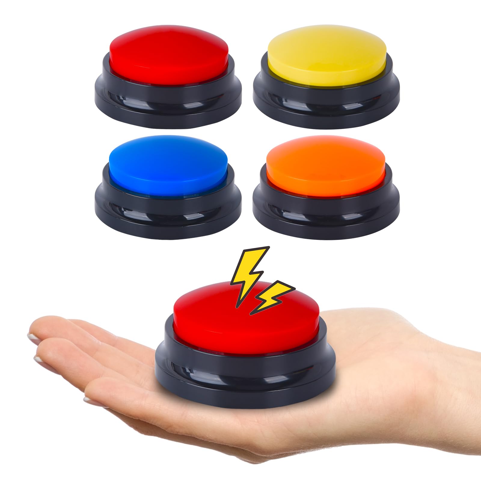 Paquete de 4 dispositivos de comunicación portátiles AAC para personas con autismo con dificultades de comunicación, dispositivo de comunicación para niños no verbales, botones de grabación de voz
