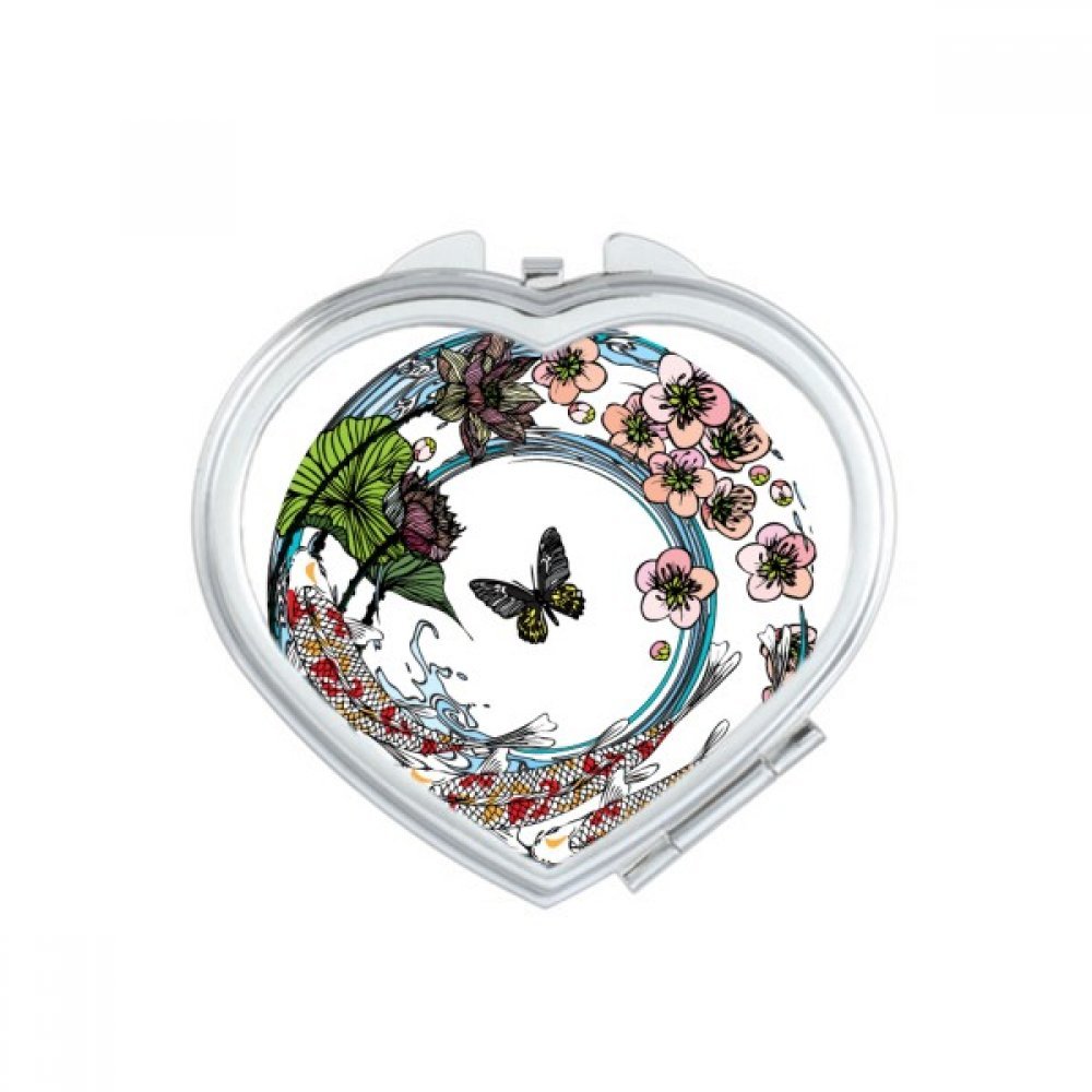 Miroir de main cadeau multicolore géométrie cœur pivoine pour offrir