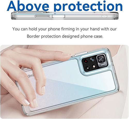 Miniatura 3 de Funda transparente para Poco M4 Pro 5GRedmi Note 11T 5GRedmi Note 11S 5G con protector de pantalla HD, a prueba de golpes de policarbonato duro
