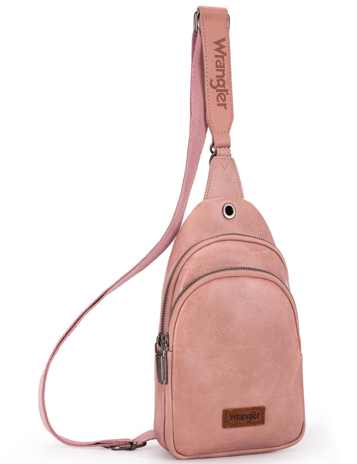 Wrangler Small Sling Bag for Women, Leather Crossbody Bags Cross Body Purse Fanny Packs with Adjustable Strap for Gift