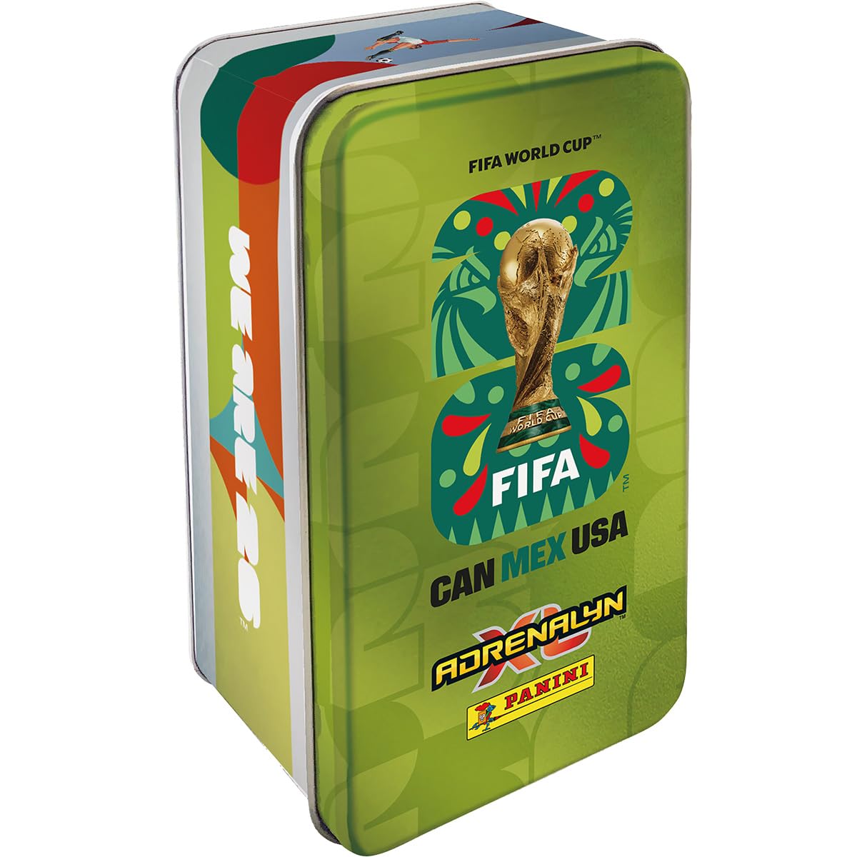 FIFA World Cup Adrenalyn XL 2026-1 boîte métallique aléatoire (original) + pochettes collect-it exclusives (paquet de marque propre)