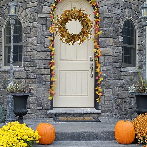 Artificial-Fall-Wreaths-for-Front-Door-Autumn-Door-Wreath-with-Eucalyptus-LeavesMaple-LeavesSmall-PumpkinBerries-for-Front-Door-Indoor-Outdoor-Farmhouse-Home-Wall-Window-Festival-Wedding-Decor Artificial Fall Wreaths for Front Door Autumn Door Wreath with Eucalyptus LeavesMaple LeavesSmall PumpkinBerries for Front Door Indoor Outdoor Farmhouse Home Wall Window Festival Wedding Decor