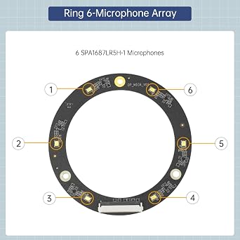 Far-Field Microphone Array Module ROS Six-Microphone Voice Board 6-Microphone Sound Source Positioning Navigation