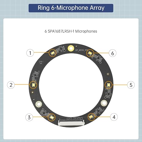Far-Field Microphone Array Module ROS Six-Microphone Voice Board 6-Microphone Sound Source Positioning Navigation