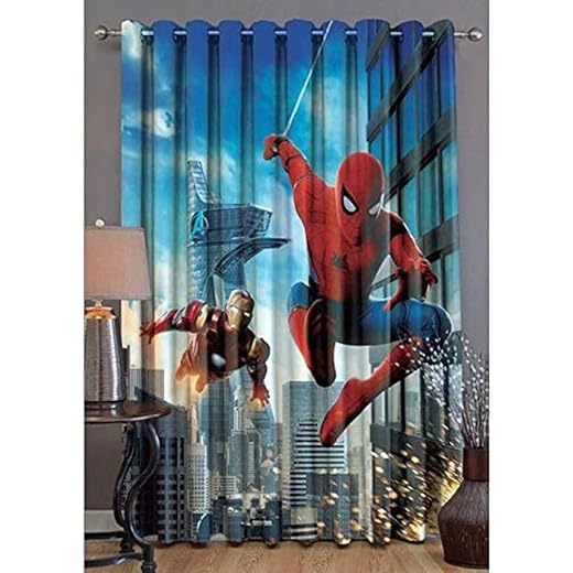 Jiyansh 3D Spider Man Window Curtains 4 x 5 Feet