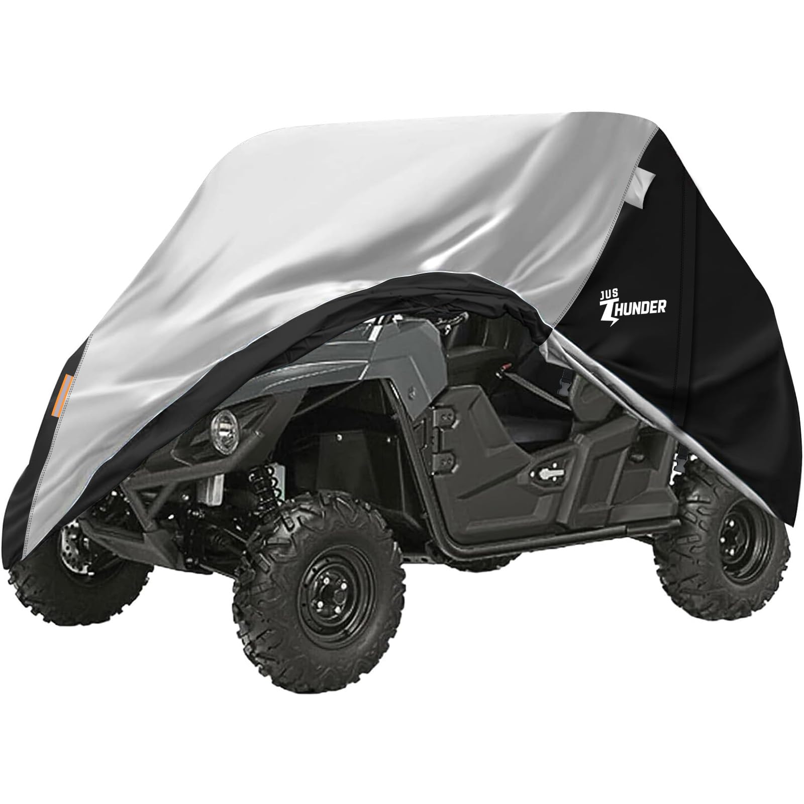 JUSTHUNDER UTV Cover Heavy Duty - All-Weather Protection Side by Side Cover 300D UTV Cover 2-3 Seater Compatible with Polaris Ranger RZR Can Am Defender Commander Rhino Pioneer Kawasaki Mule Teryx