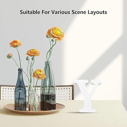 Miniatura 7 de Letras de madera blancas 3D de 6 pulgadas, letra de pared del alfabeto de madera para decoración de pared, manualidades de madera, letras de pie,