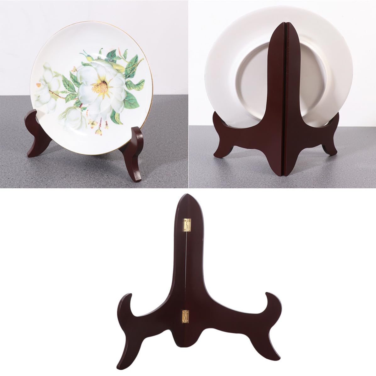 Soporte para Mostrar Exhibición Platos de Diseño Madera para Curvo Elegante Decorativos Hogar o Tienda