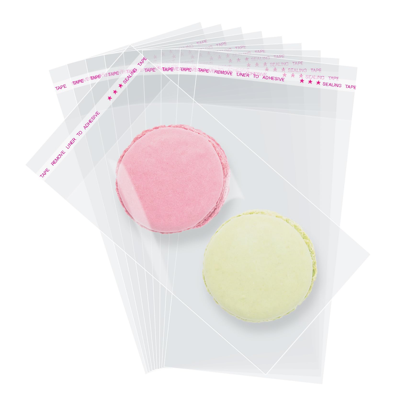 Self Sealing Cellophane Bags,3x5 Inches 200 Pcs Clear Cookie Bags Resealable Cellophane Bag for Packaging Packaging Cookies,Gifts,Favors, Products,Candy