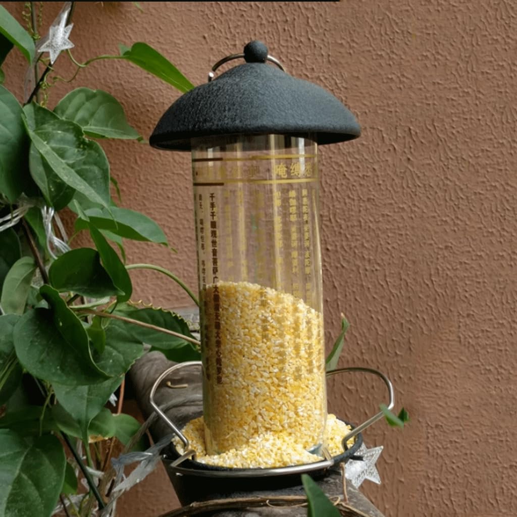 Mangiatoia per Uccelli Custodia per Semi di Cibo per Uccelli in Metallo Scrittura Stampata Durevole mangiatoia per Uccelli Selvatici Mensa Impermeabile per Uccelli per Balcone da Cortile