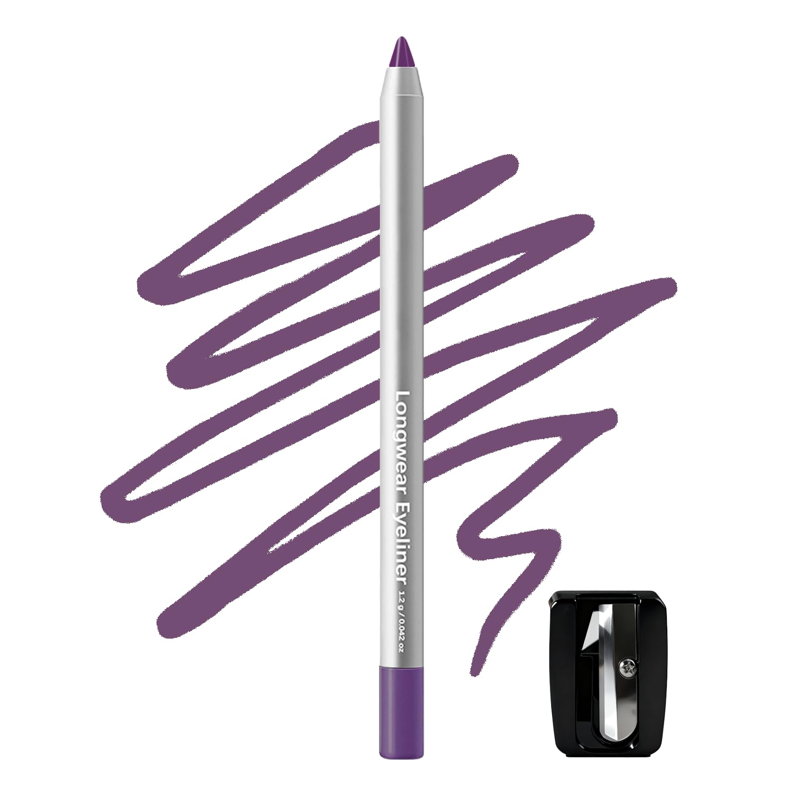 Deep Purple Plum Eyeliner Pencil, Smooth No Tugging，Ideal for Mature Skin 06#Eggplant Matte 1 Count (Pack of 1)