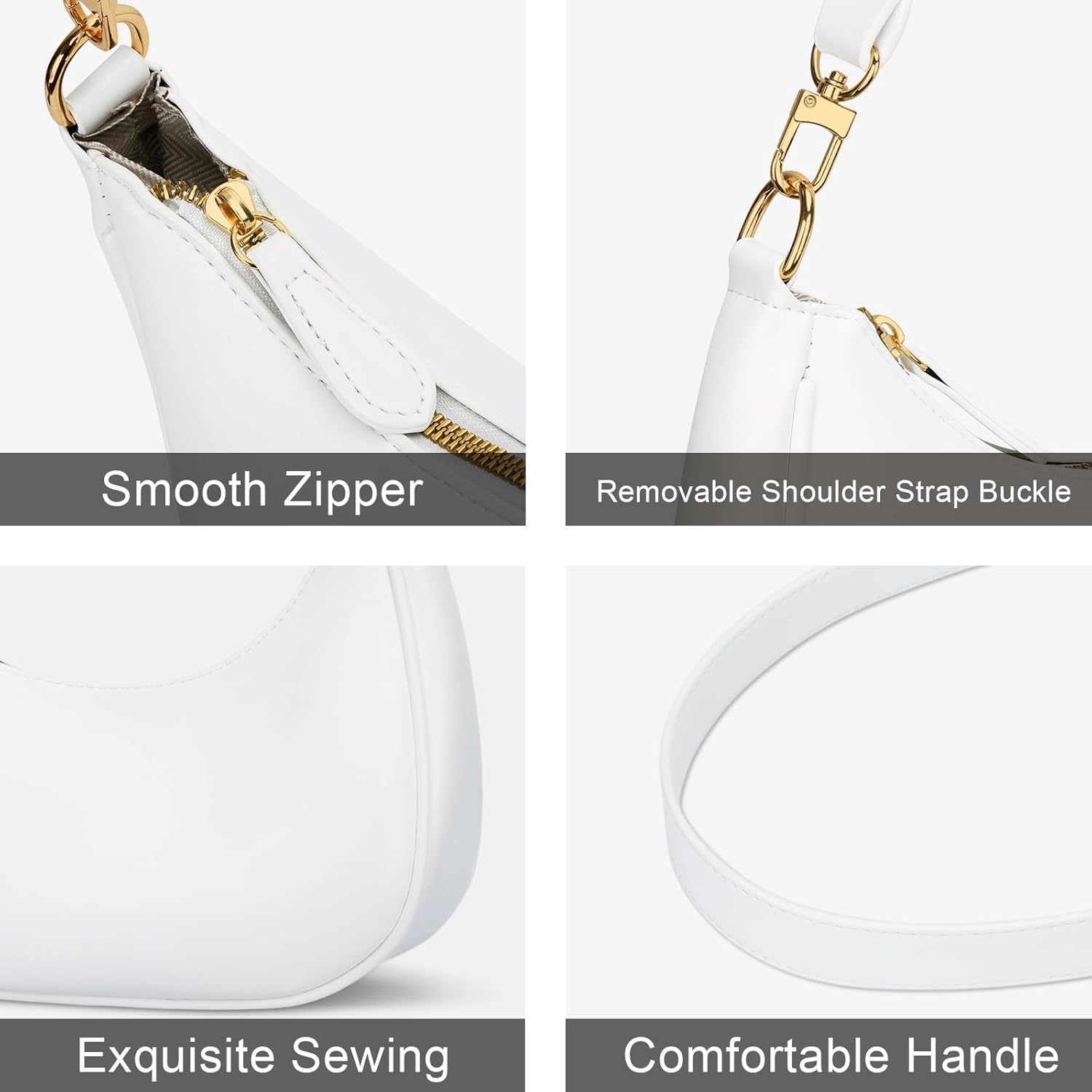 KKXIU Shoulder Bag for Women Small Purse Cute Clutch Hobo Handbag Trendy Crescent Bag - Image 4