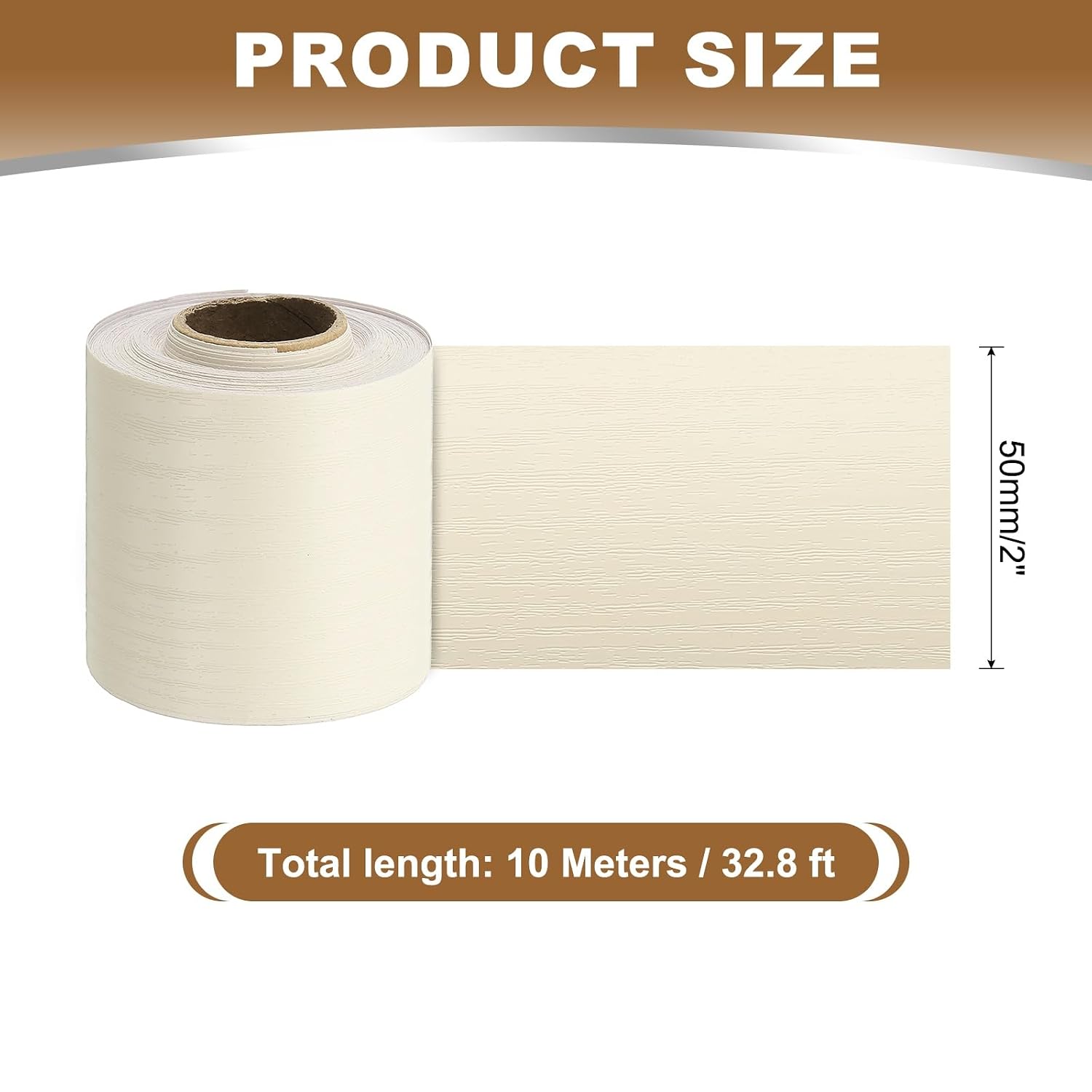 PATIKIL 2 Inch x 66ft Wood Grain Repair Tape, Self Adhesive Realistic Textured Repair Tape Patch for Floor Door Table Cabinets Desk, Beige White