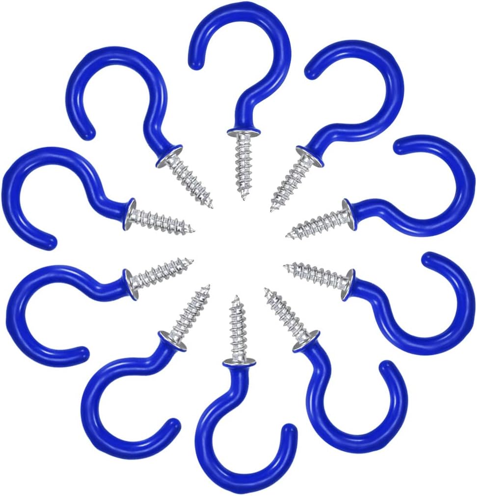 uxcell Ceiling Hooks Vinyl Coated Screw in Wall Hooks for