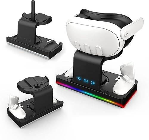 Miniatura 7 de Charging Dock for Meta Quest 3, Magnetic Charging Stand for Oculus Quest 3 VR Headset & Controllers, with 2 Rechargeable 1800mAh Batteries, USB-C