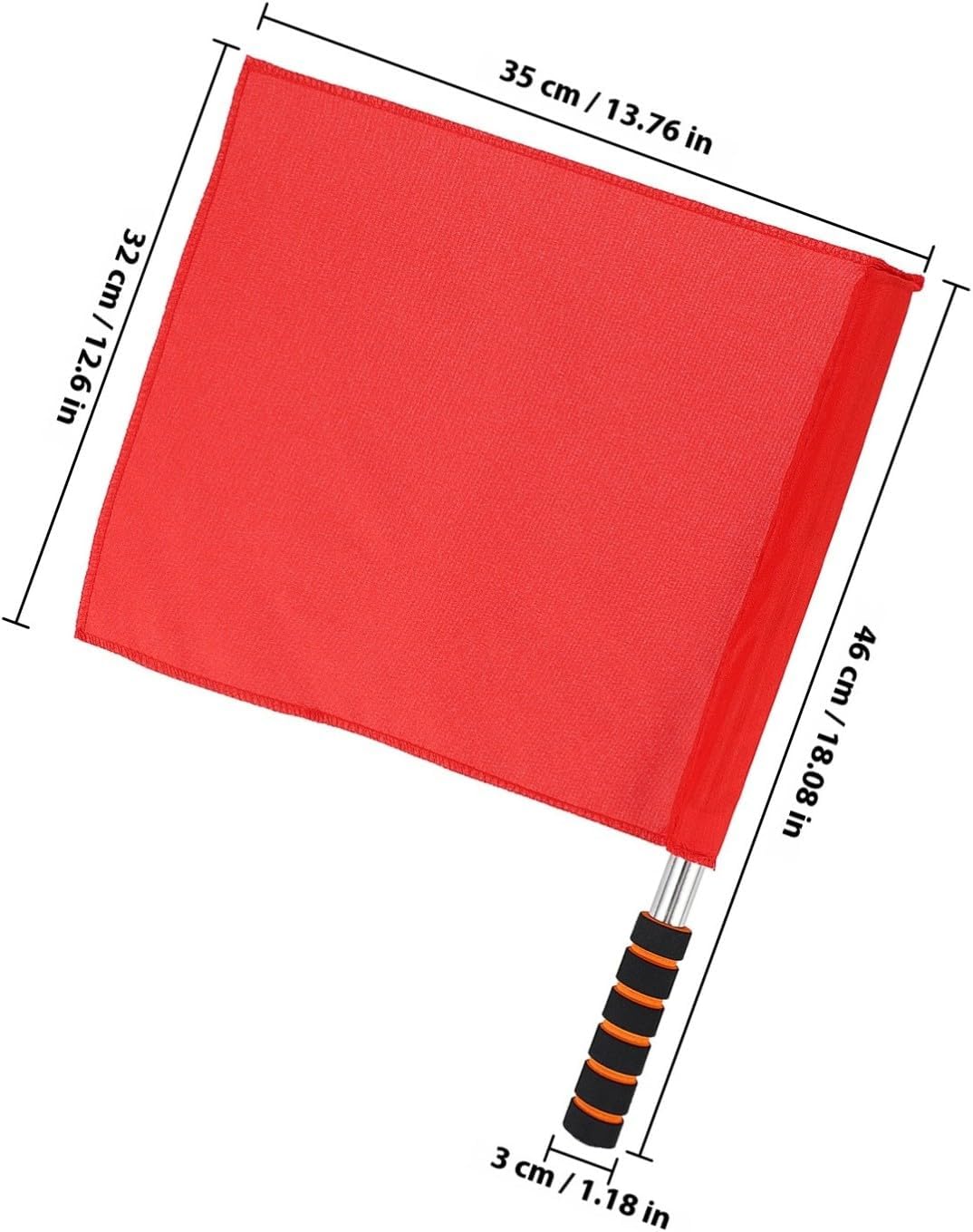 Referee Hand Flags Made of Spongy Fabric and Stainless Steel 4pcs High-visibility Match Safety Flags Great for Holding and Waving in Clubs and Bars