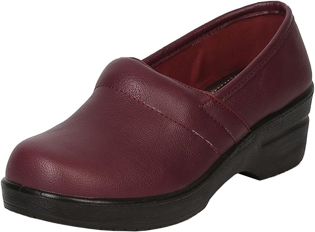 Women's Slip-On Professional Work Comfort Clog (8.5 B(M) US, Wine)